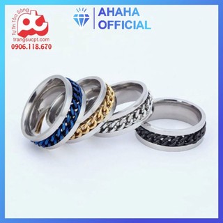 Nhẫn nam phối xích nhiều màu cao cấp thời trang không đen