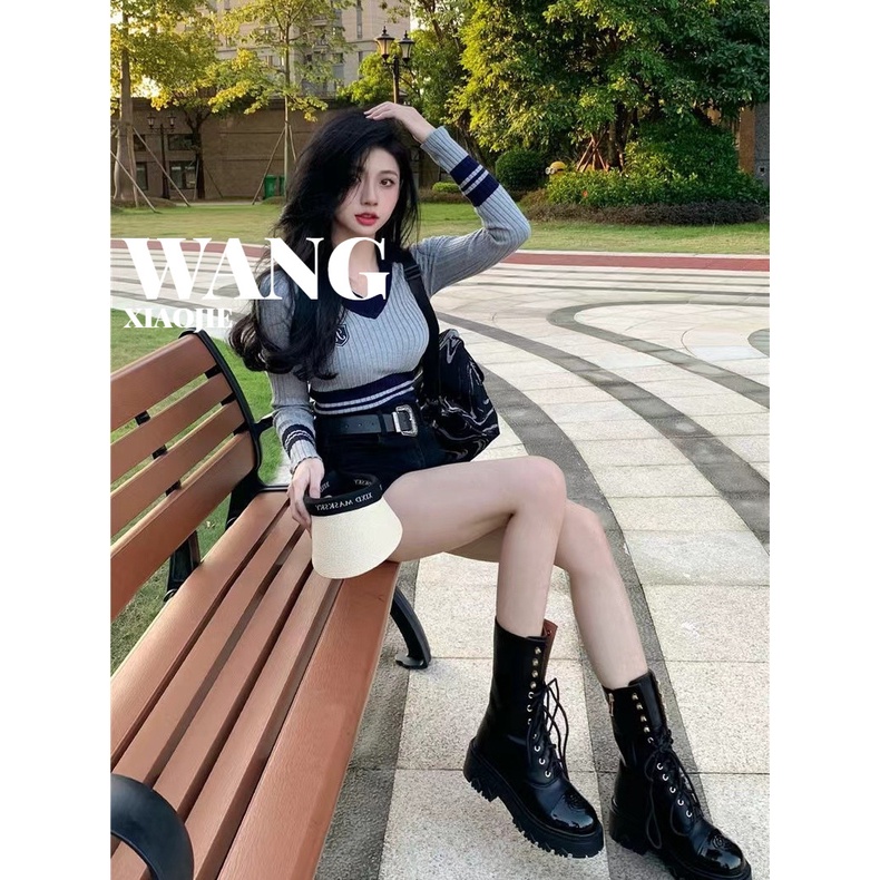 Áo Dệt Kim Tay Dài Cổ polo Thời Trang Thu Đông Dành Cho Nữ