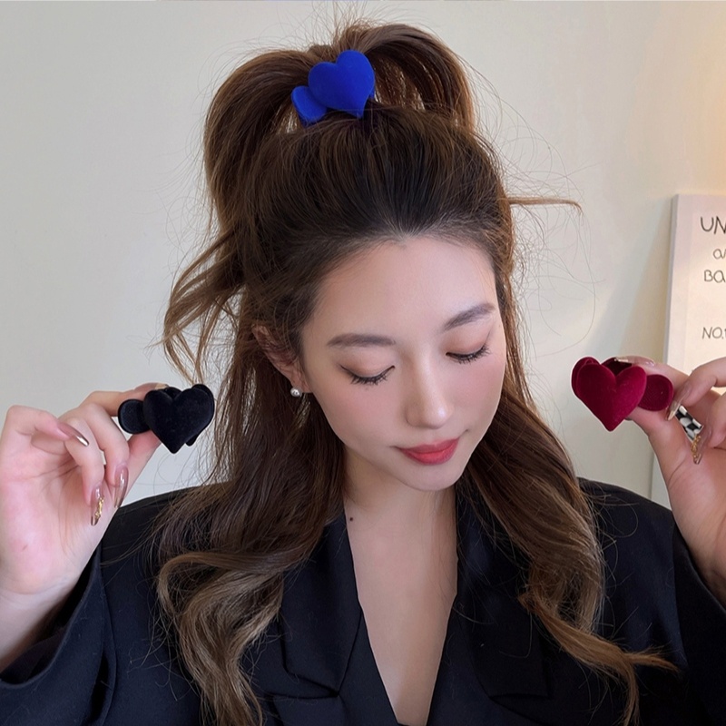 Kẹp tóc đuôi ngựa CHLINS thiết kế trái tim nhiều màu sắc tùy chọn thời trang Hàn Quốc dành cho nữ