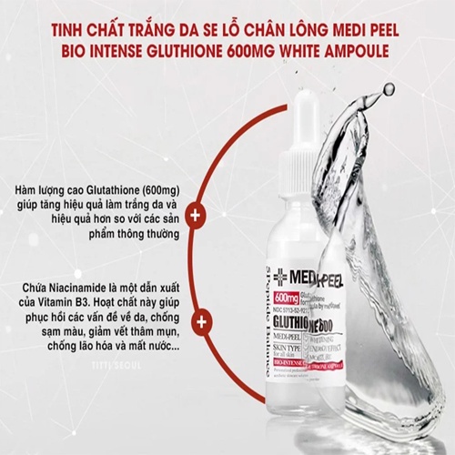 Tinh chất trắng da Medi- Peel Glutathione 600 White Ampoule Serum 30ml dưỡng da căng mịn, sáng hồng Harin Official Store