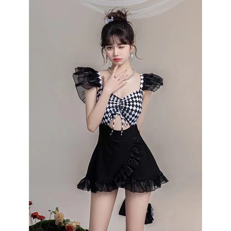 Bộ Đồ Bơi Một Mảnh Tay Ngắn Che Bụng Mỏng Nhẹ Thời Trang Mùa Xuân 2023 Mới Mẻ Quyến Rũ Dành Cho Nữ