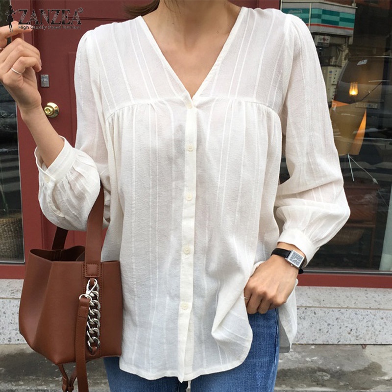 Zanzea Áo Nữ Tay Dài Cổ Chữ V Thời Trang Quyến Rũ