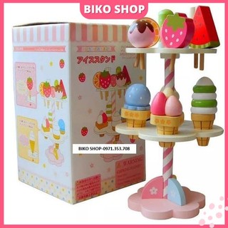 THÁP KEM- BÁNH BẰNG GỖ CAO CẤP CHO BÉ
