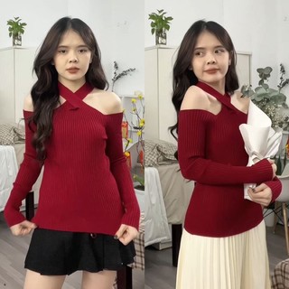 Áo kiểu hở vai A101 thời trang thu đông