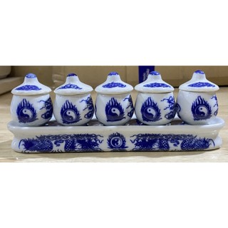 Bộ chung 5 thờ cúng có nắp Bát Tràng