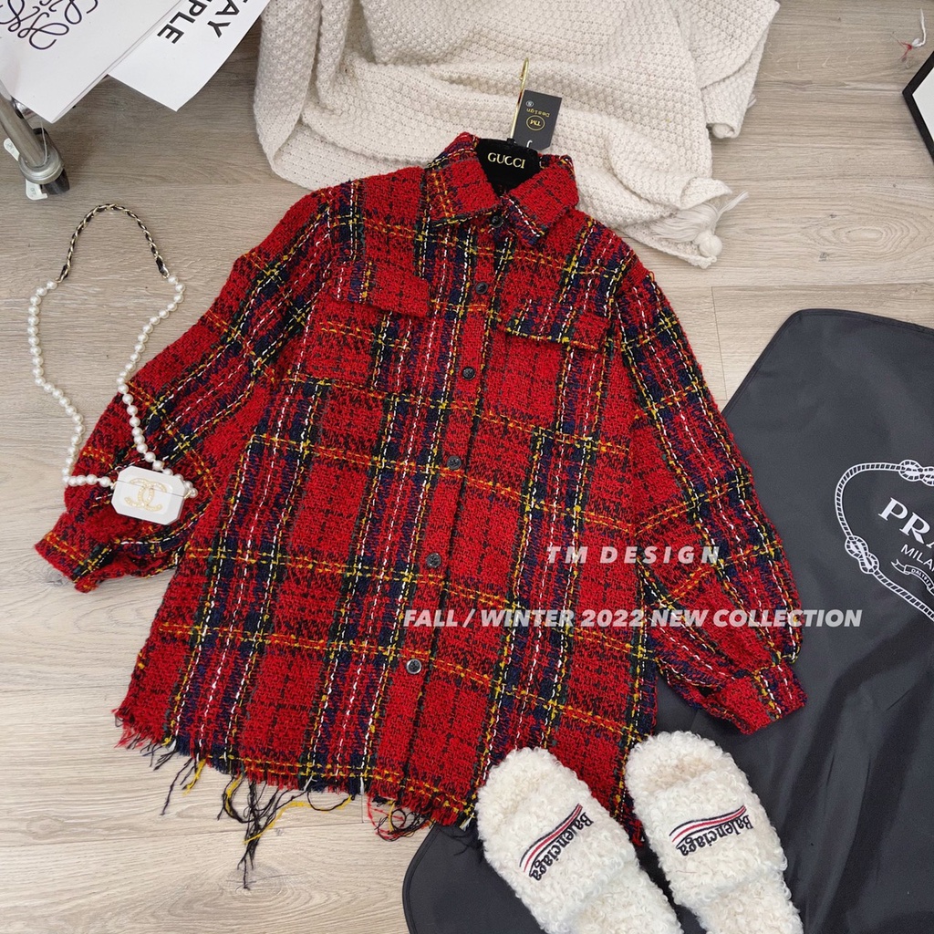 Áo sơ mi dạ tweed hot hit