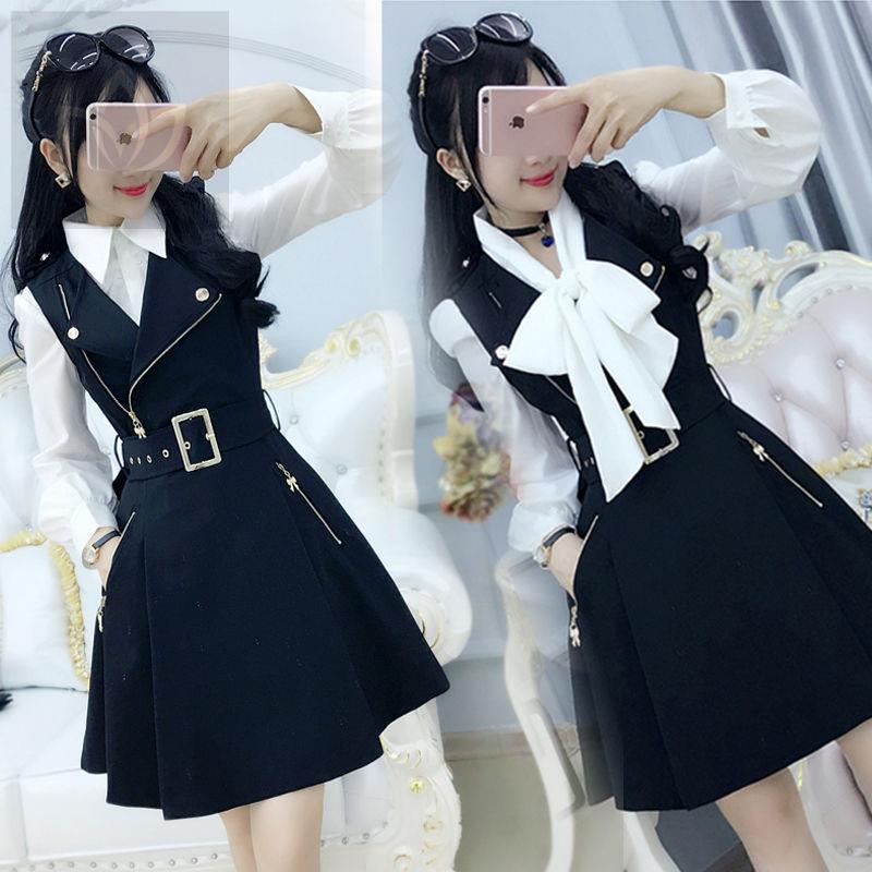 Áo Vest Đen Phối Nhung Dày Dặn Dáng Ôm Có Khóa Kéo Phong Cách Anh Quốc Thời Trang Thu Đông Cho Nữ