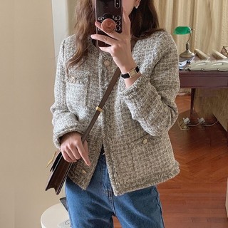 Áo khoác dạ Tweed xám