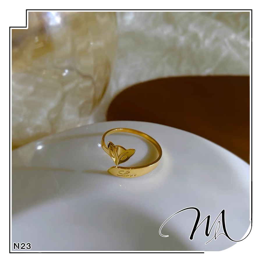 Nhẫn nữ Titan không gỉ freesize hình hồ ly chiêu tài lộc - Măng’s House N23