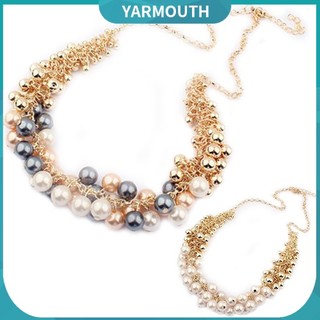Vòng cổ choker nhiều lớp đính hạt ngọc trai giả thời trang dành cho nữ