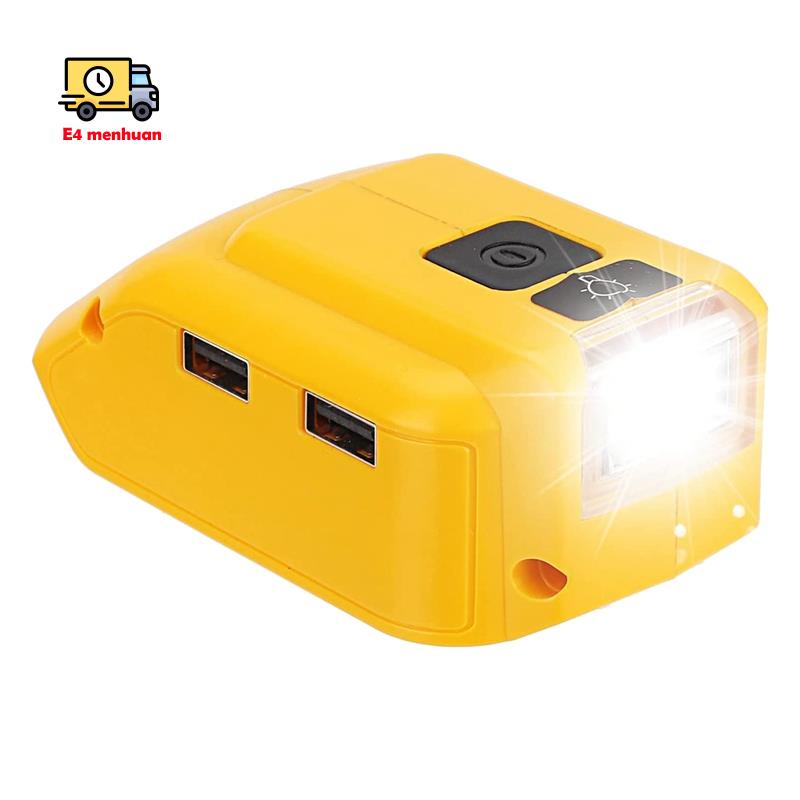 Thiết Bị Chuyển Đổi Pin Điện Thoại DW 20V Hai Cổng USB Và Cổng Sạc DC 12V Có Đèn LED