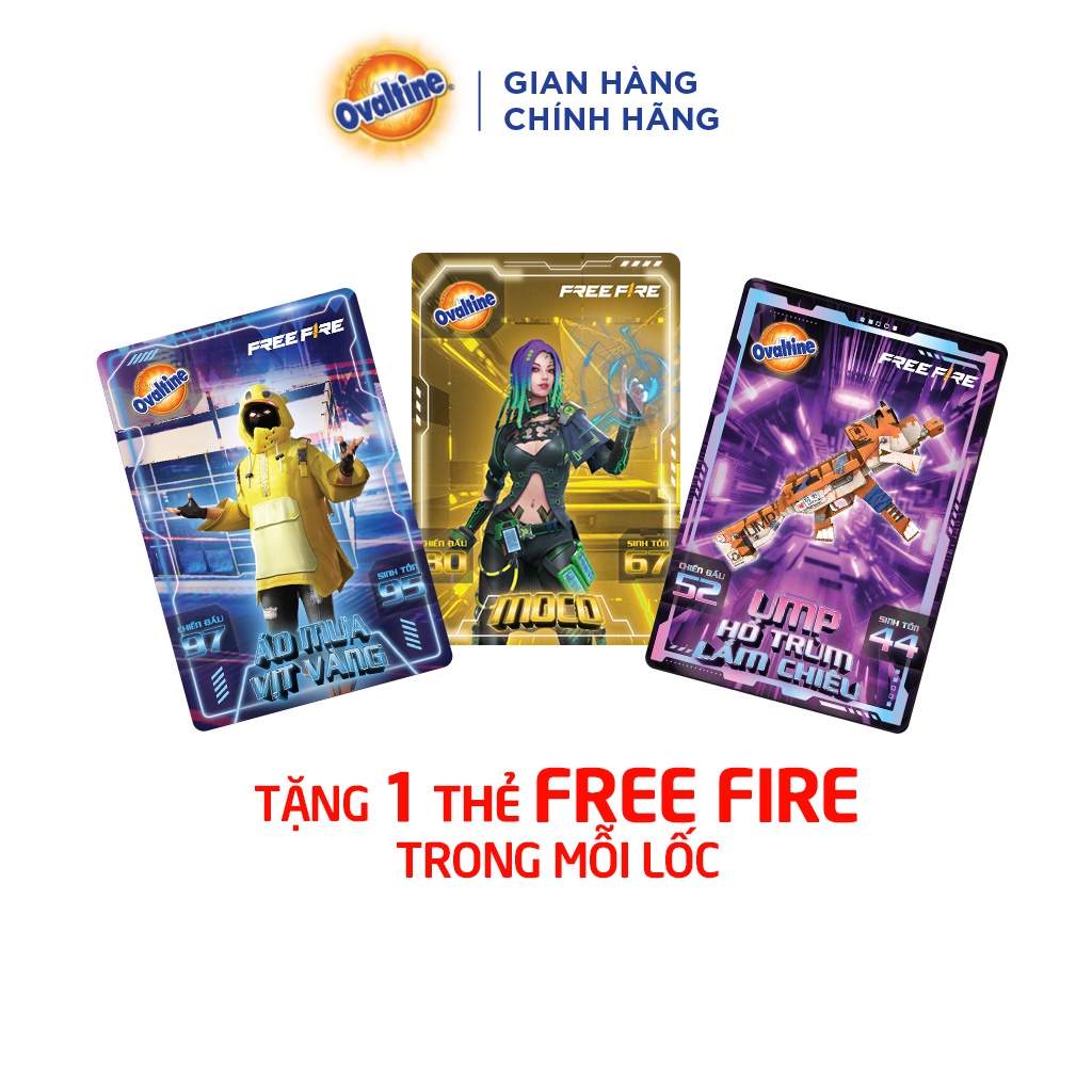 (TẶNG 1 THẺ FREE FIRE TRONG MỖI LỐC) Thùng 48 hộp Thức Uống Lúa Mạch hương vị sô-cô-la Ovaltine (180mlx48)