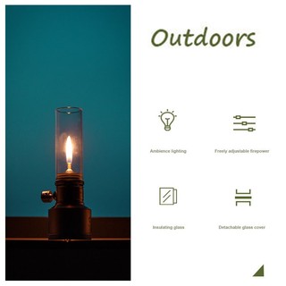 Đèn ga Campingmoon T-1D Camping Lantern, Aluminium Glass Candle