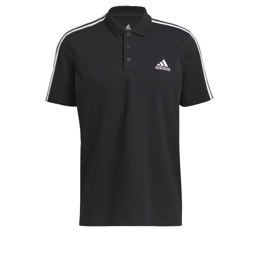 adidas Phong cách sống Áo polo 3 Sọc thêu logo nhỏ vải piqué AEROREADY Essentials Nam Đen GK9097