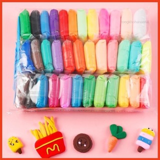 Đất sét tự khô set 12,24,36 gói đủ màu, đất nặn an toàn cho bé tạo hình dễ dàng đất siêu nhẹ