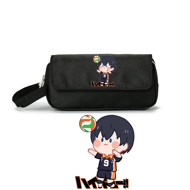 Hộp bút vải canvas IN HÌNH HAIKYUU!! VUA BÓNG CHUYỀN ver CHƠI BÓNG anime chibi đồ dùng học tập xinh xắn