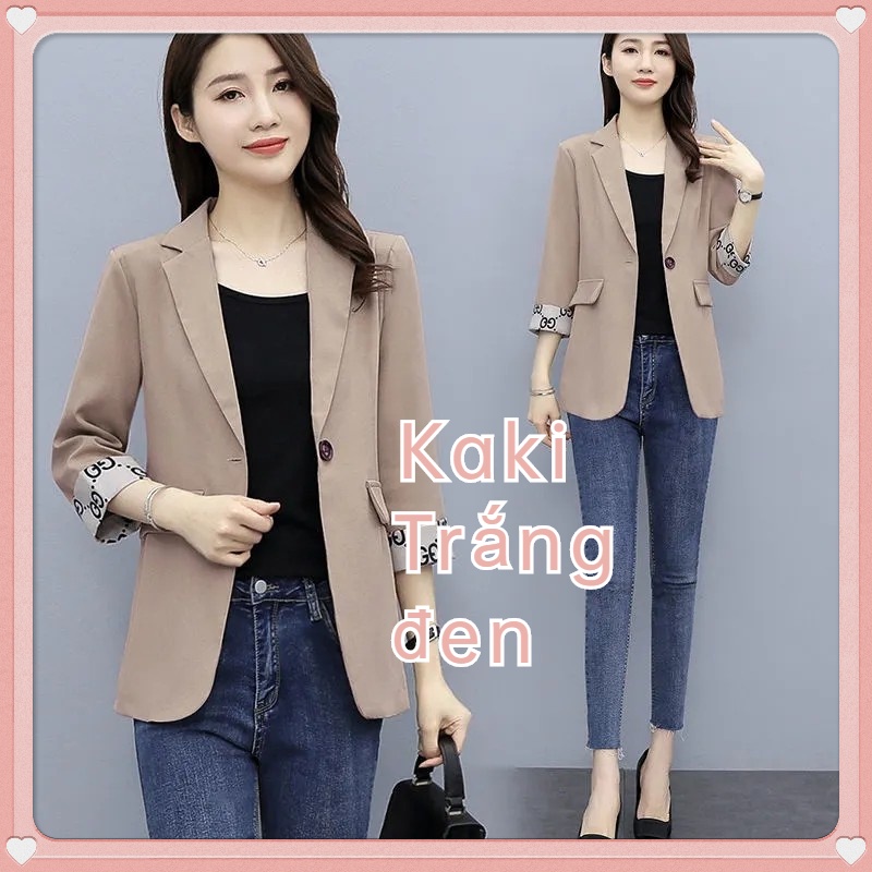 Áo Khoác Vest Tay Lỡ 3 / 4 Thời Trang Công Sở Thanh Lịch Cho Nữ