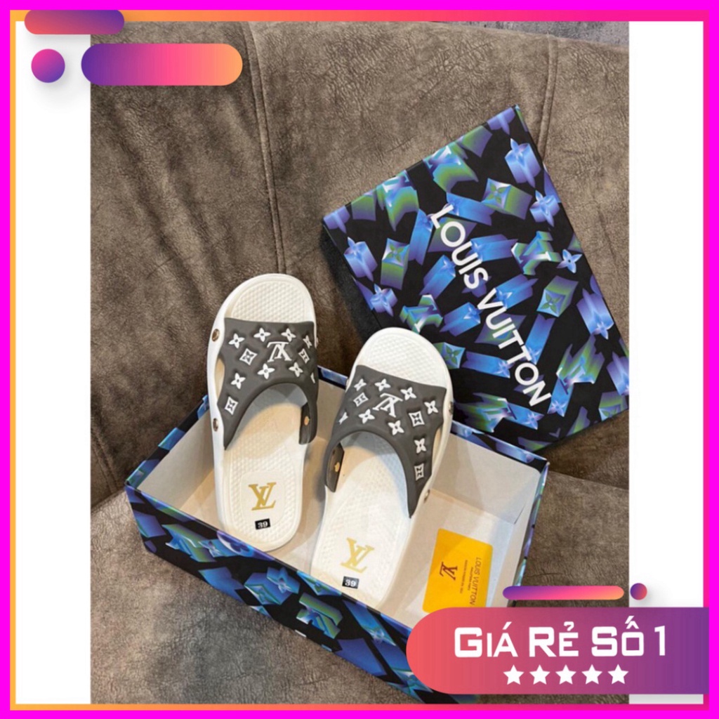 Dép LV quai ngang sục cao cấp - Dép Lê LV Cao Cấp Rẻ Nhất Shopeee Xmenshop