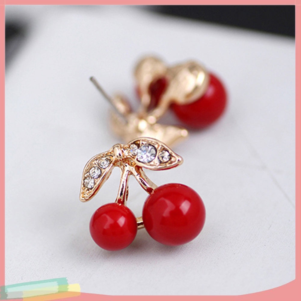 Hoa Tai Kiểu Dáng Quả Cherry Thời Trang Phong Cách Cho Nữ