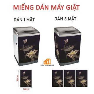 Decal dán máy giặt sen tím đen - kt cm