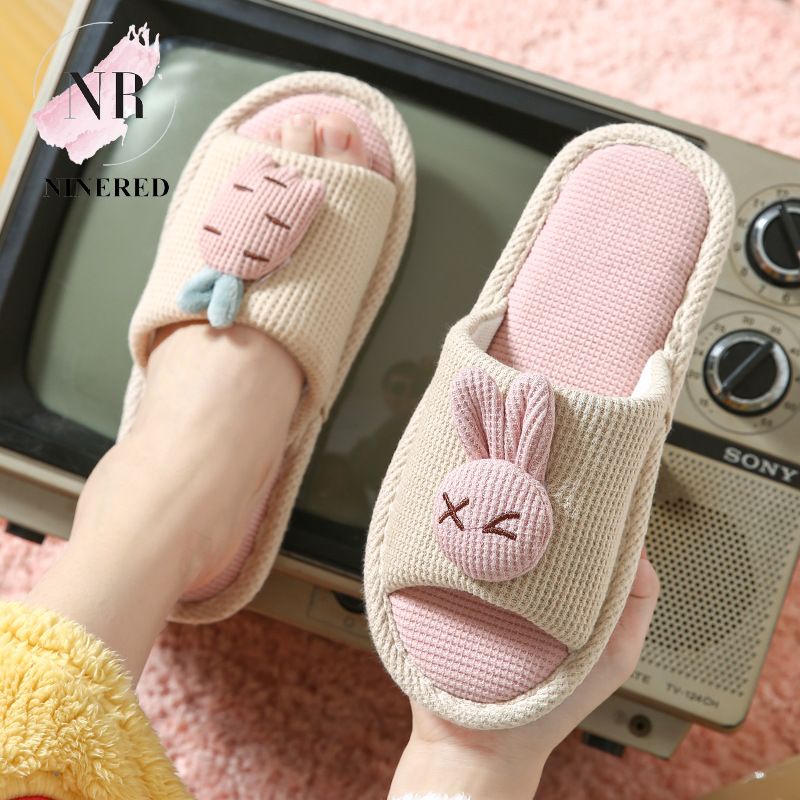 Dép Quai Ngang Thỏ Cà Rốt Đi Trong Nhà Quai Ngang Chống Trơn NineRea Homewear - D14 - D102