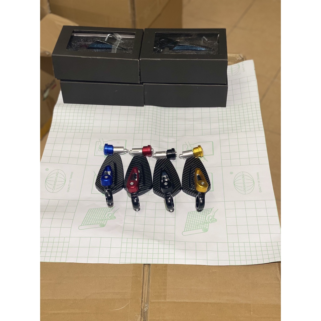 Gương Gù Gắn Tay Lái mặt Lưng Carbon Hàng Cực Đẹp