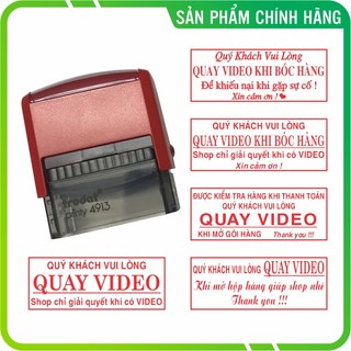 Khắc dấu quay video trước khi mở hàng mực màu đỏ, hiệu Trodat chính hàng, kích thước 27 x 22mm
