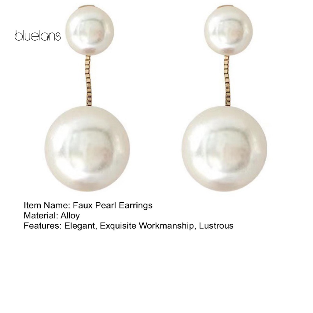 1 Đôi Bông Tai Dài Đính Ngọc Trai Giả Thời Trang Dành Cho Nữ