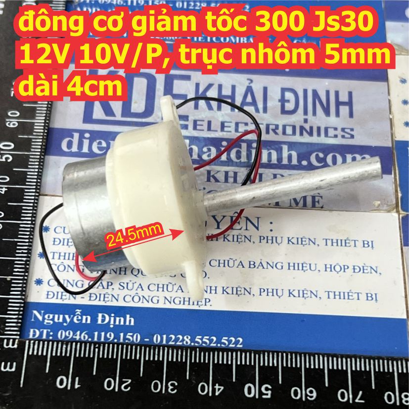 2 cái Động cơ giảm tốc 300 JS30 12V 10V/P, trục nhôm 5mm dài 4cm kde35