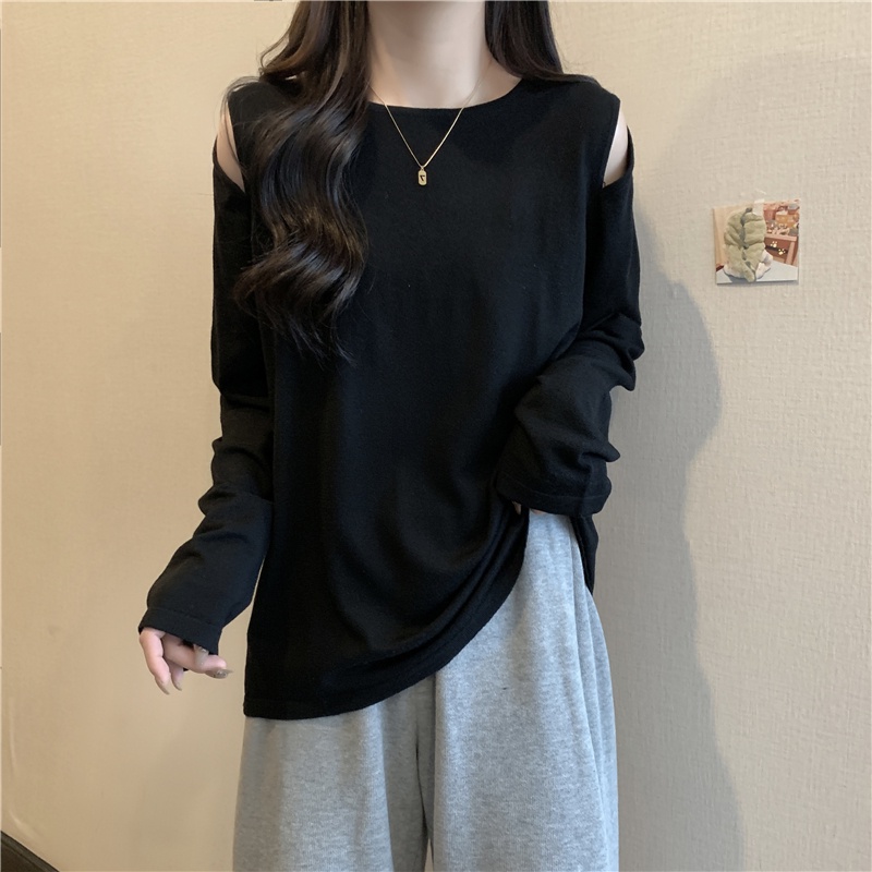 Áo thun SUXI tay dài màu trơn đơn giản thời trang dành cho nữ