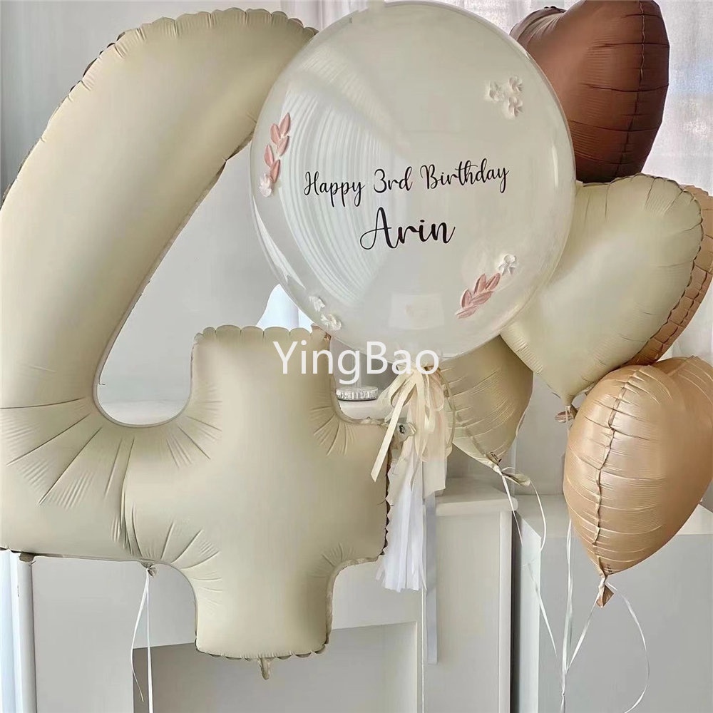 Bong Bóng Số 1-9 32 / 40inch Màu Sắc Kem Caramel Trang Trí Tiệc Sinh Nhật