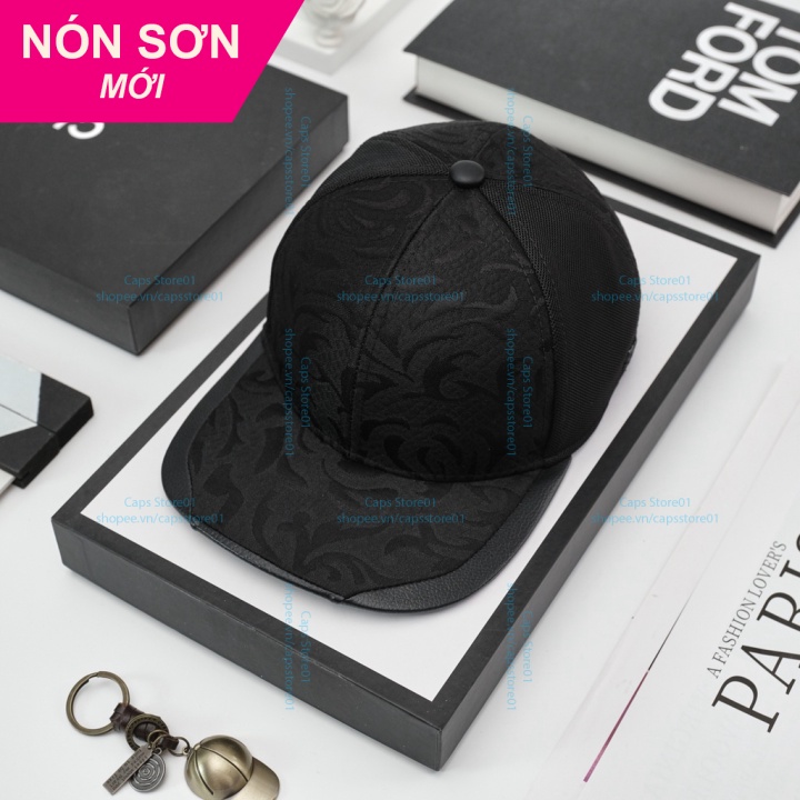 Mũ Lưỡi Trai Nón Sơn Snapback Hoa Văn Đen Chính Hãng Hàng Chuẩn Tem 7 Màu Cao Cấp Mới / Nón Kết Sơn