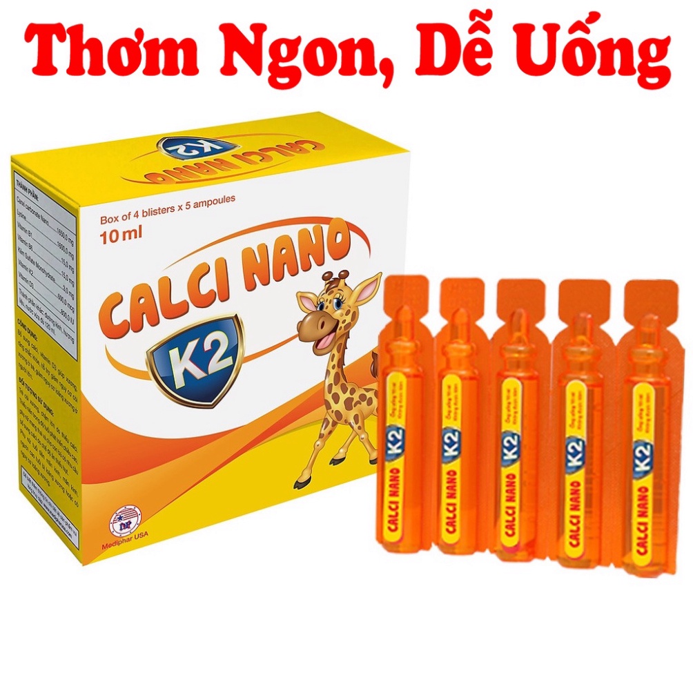 (Hộp 20 ống) Chế phẩm CALCI NANO K2 dạng nước - bổ sung canxi cho trẻ em và người lớn