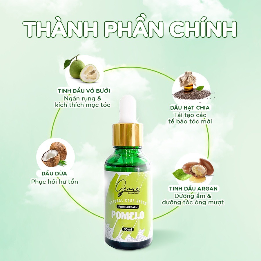 Dầu Gội, Xả Và Tinh Dầu Bưởi Ngăn Gãy Rụng, Kích Thích Mọc Tóc Gennie 400ml