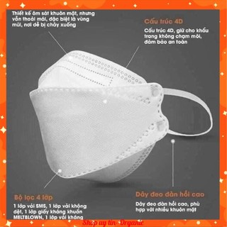 Khẩu trang y tế KF94 Vina Mask dành cho người lớn, túi khẩu trang 10 chiếc