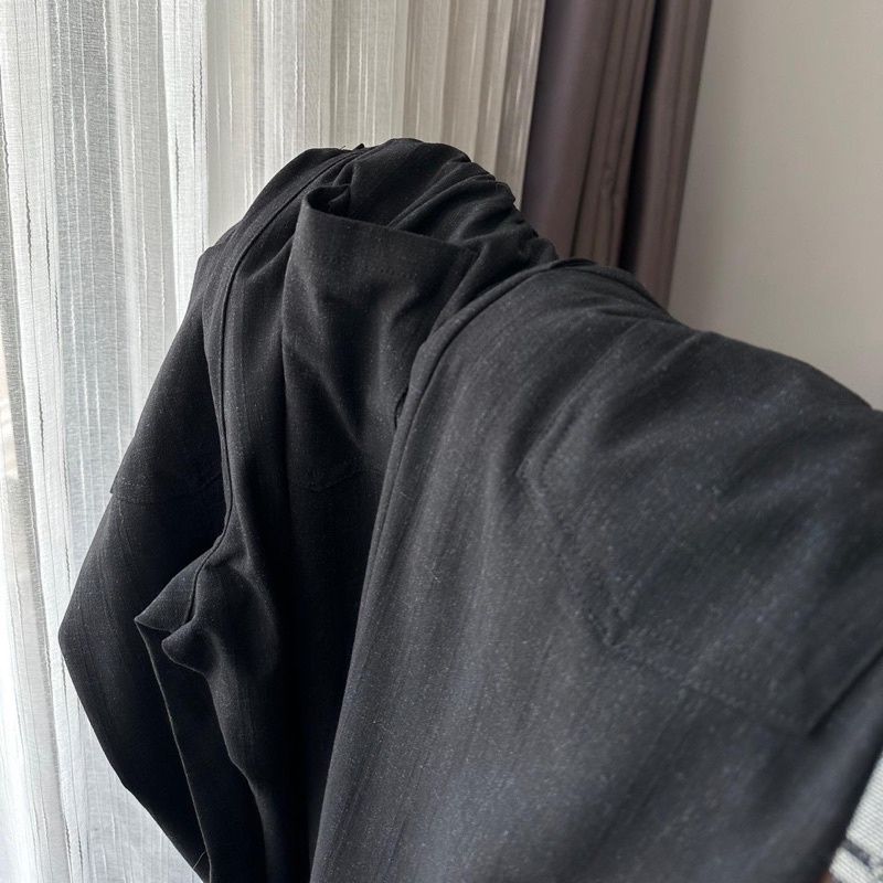 Quần tây Baggy nữ lưng thun. Hình thật shop chụp cận vải