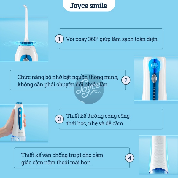 Máy Tăm Nước H2OFloss HF9P, tăm nước nha khoa CZ Xin Chào - Bảo hành 12 tháng, 1 đổi 1