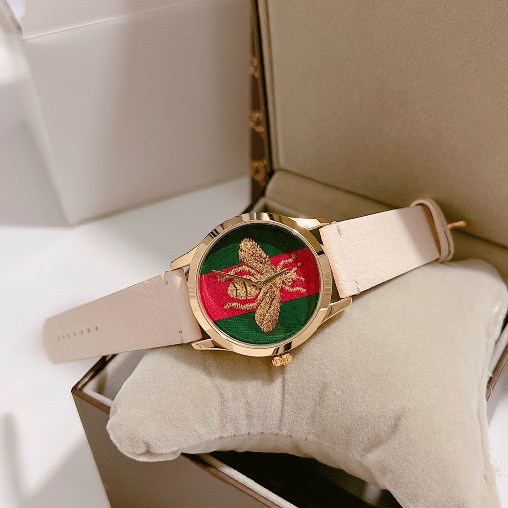 Đồng Hồ Nữ Guccii Sang Trọng - Size 36mm, Dây Da, Chống Nước,Máy Pin Bảo Hành Máy 3 Tháng