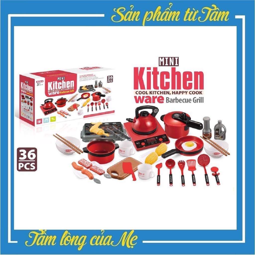 Bộ Đồ Chơi Nấu Ăn 36 Món Cho Bé Tập Làm Đầu Bếp Sử Dụng Pin Như Thật