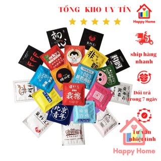 Giấy ướt, khăn ướt du lịch, dã ngoại gói vuông 1 chiếc Happy Home