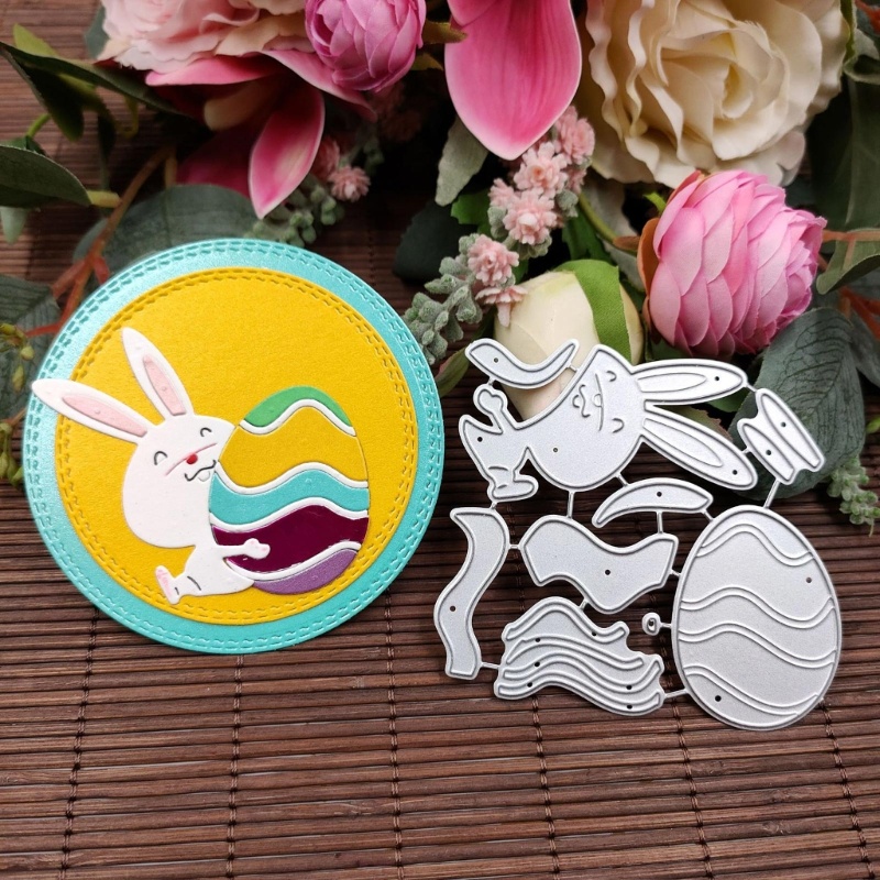 Khuôn Cắt Giấy Kim Loại Hình Thỏ Phục Sinh Xinh Xắn