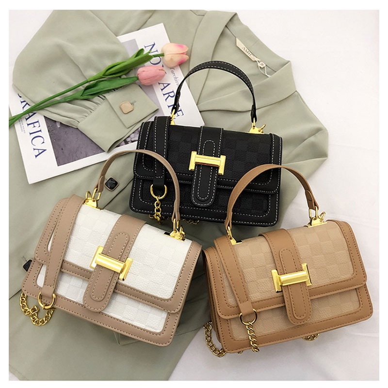 Mischa Túi Đeo Vai Hình Vuông Cỡ Nhỏ Màu Tương Phản Phong Cách Hàn Quốc Đơn Giản Thời Trang