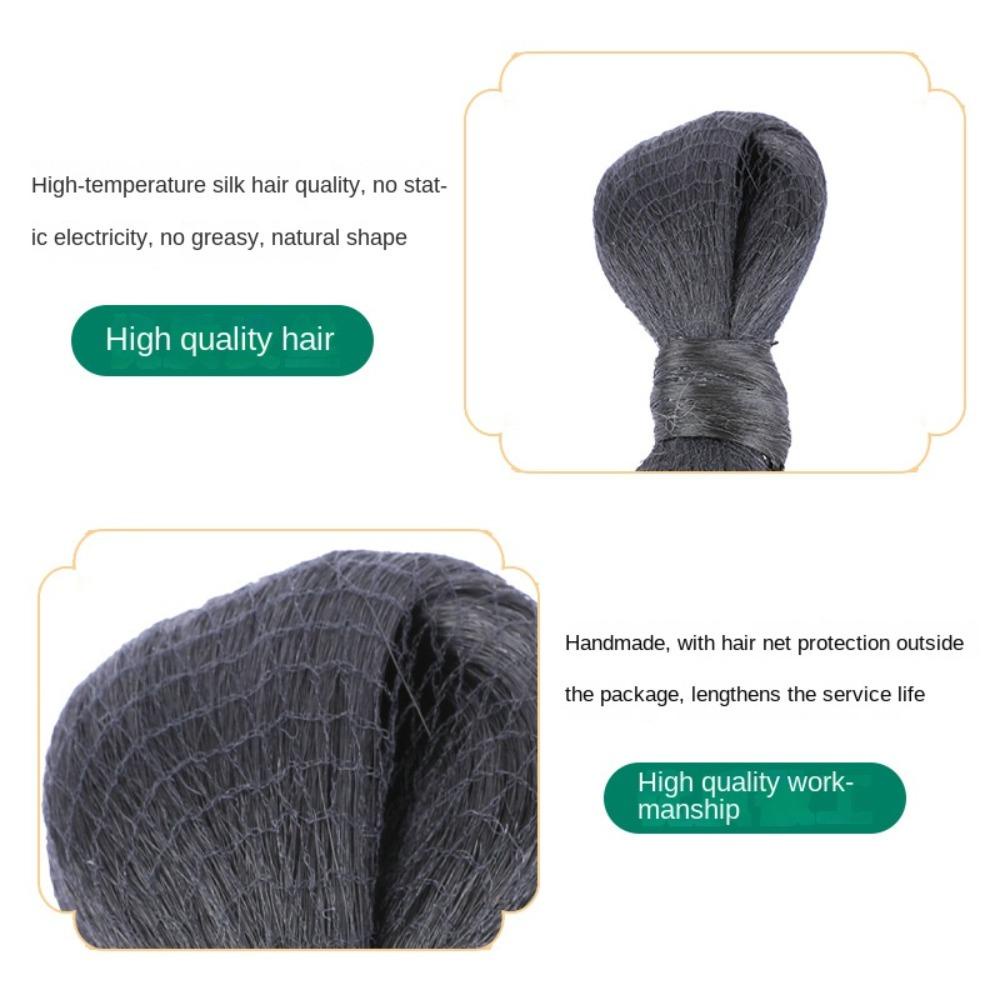 Búi Tóc Giả Thắt Nơ Màu Đen Tự Nhiên Phong Cách Hanfu Cổ Điển Dành Cho Nữ