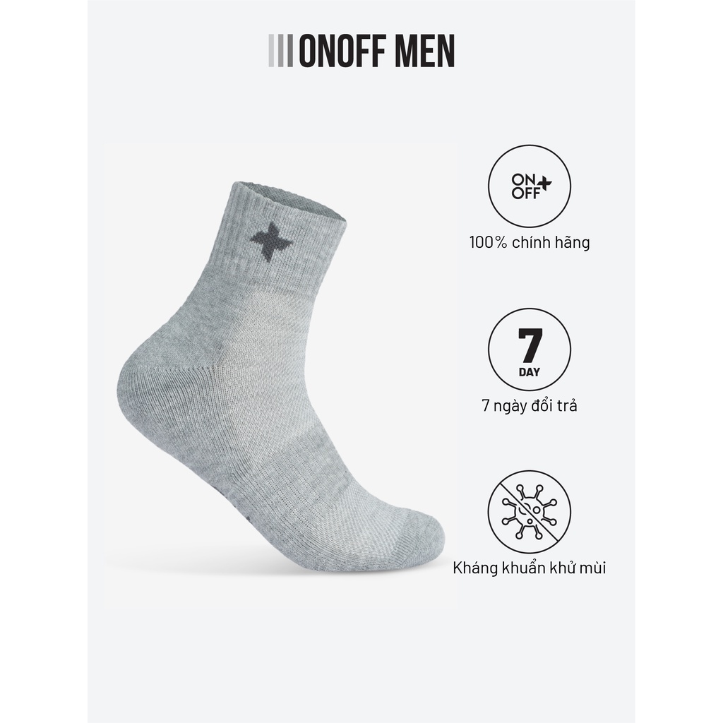 Combo 2 đôi tất nam thể thao cotton cổ trung kháng khuẩn khử mùi chính hãng ONOFF - 18AQ22A150
