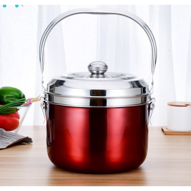 Nồi ủ nhiệt  đế gang chân không hầm gà hầm xương nấu cháo ⚡ Dùng được bếp hồng ngoại, bếp gas