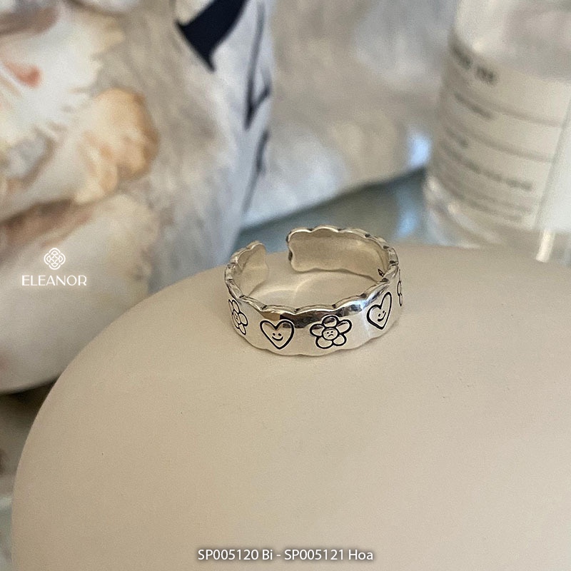 Nhẫn nữ hở bạc 925 Eleanor Accessories thiết kế viền hoa phụ kiện trang sức 5120