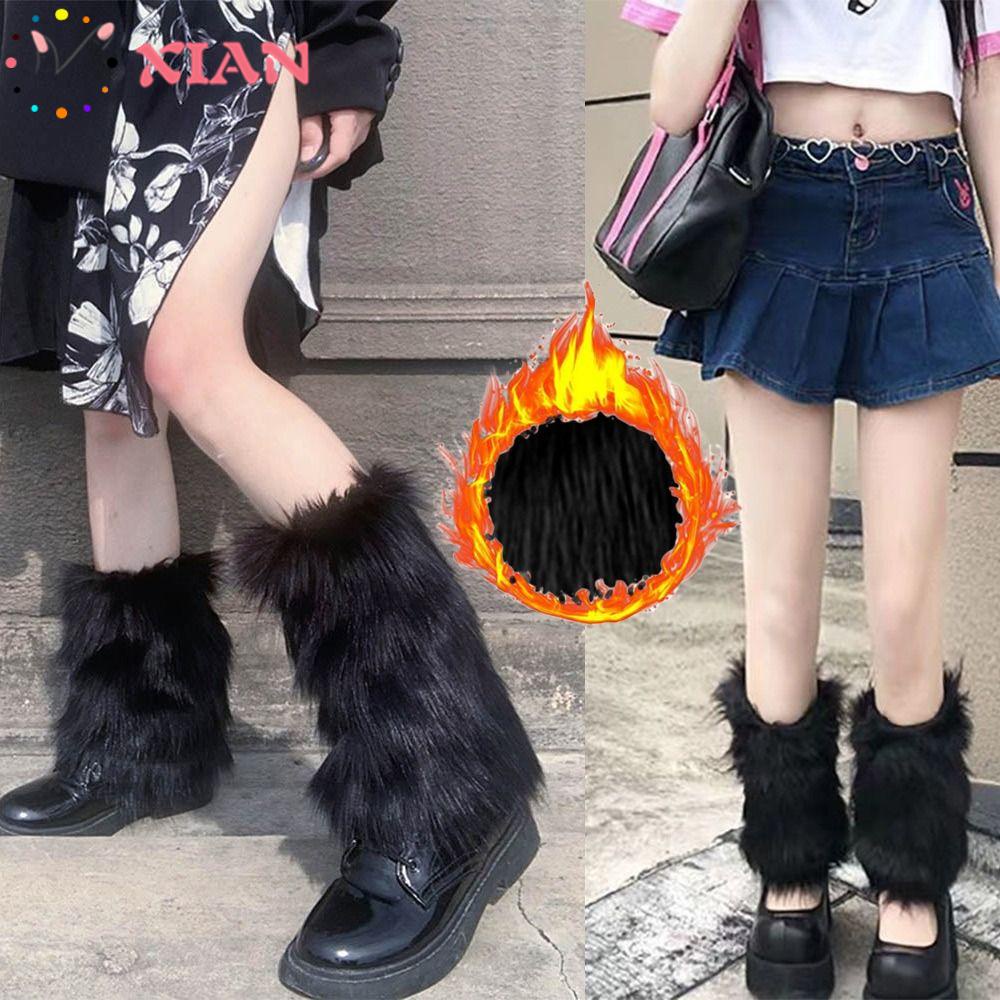 Xiantin Vớ Lông Giả Giữ Ấm Chân Khi Mang Giày Bốt Lolita Dành Cho Nữ