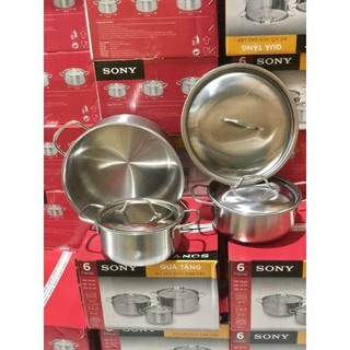 BỘ NỒI INOX 3 CÁI (Dùng được bếp từ)