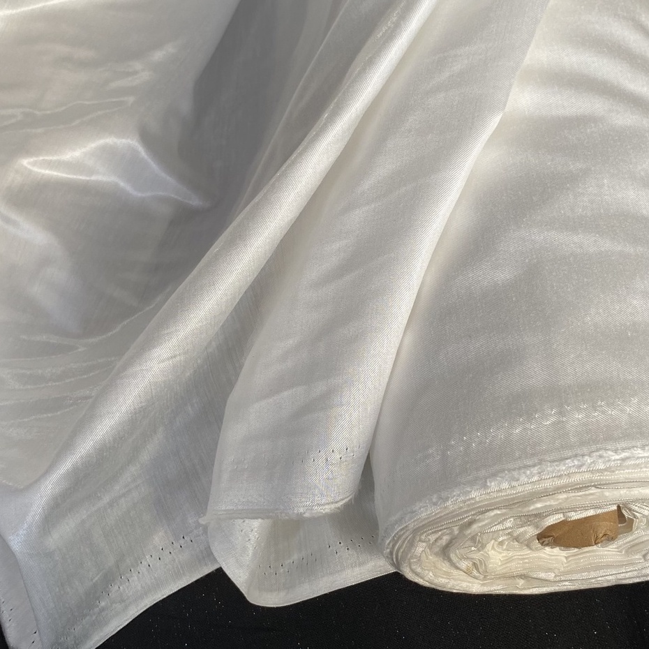 Vải Taffeta Trắng Mỏng Ánh Nhũ Khổ 1m45 - Không Giãn, Có Độ Bồng, Mềm - Làm Lót, May Đầm, Váy Đồ Thiết Kế