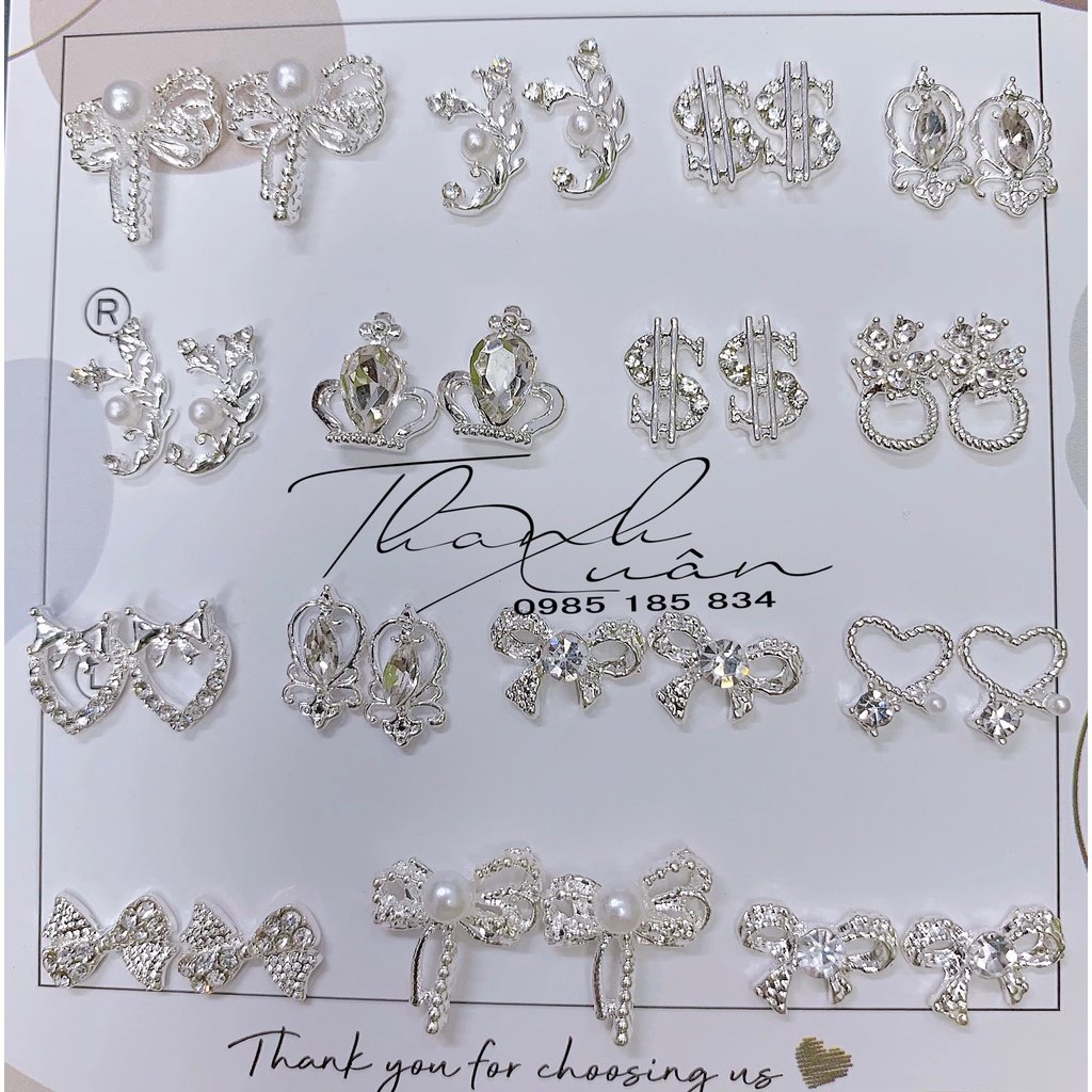 charm nail - set 30 charm đá cao cấp -phụ kiện nail
